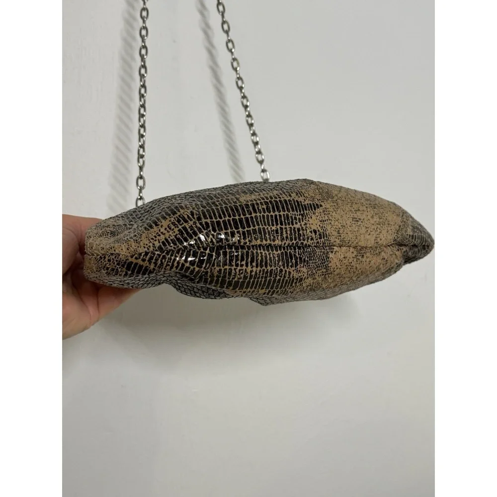 Hobo International Dove Crackle Exotic Animal Print Python Clutch Bag Small 9